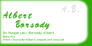 albert borsody business card